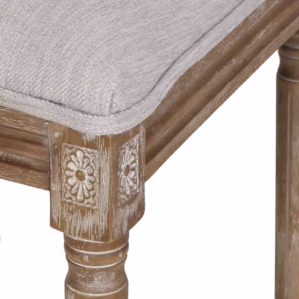 Noble House Beckstrom Light Gray and Natural Upholstered Dining Chair (Set of 6)