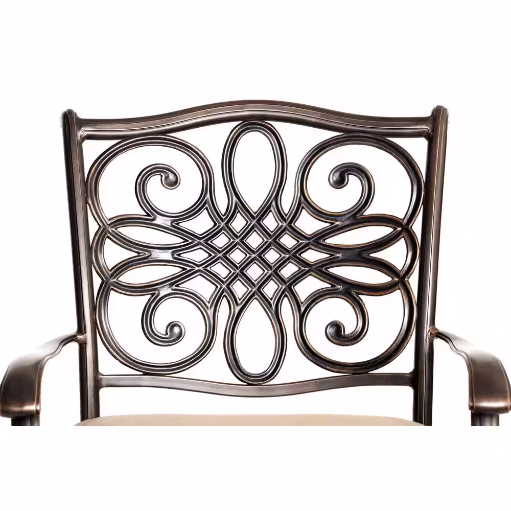 Hanover Traditions 9-Piece Aluminium Rectangular Patio Dining Set with Natural Oat Cushions