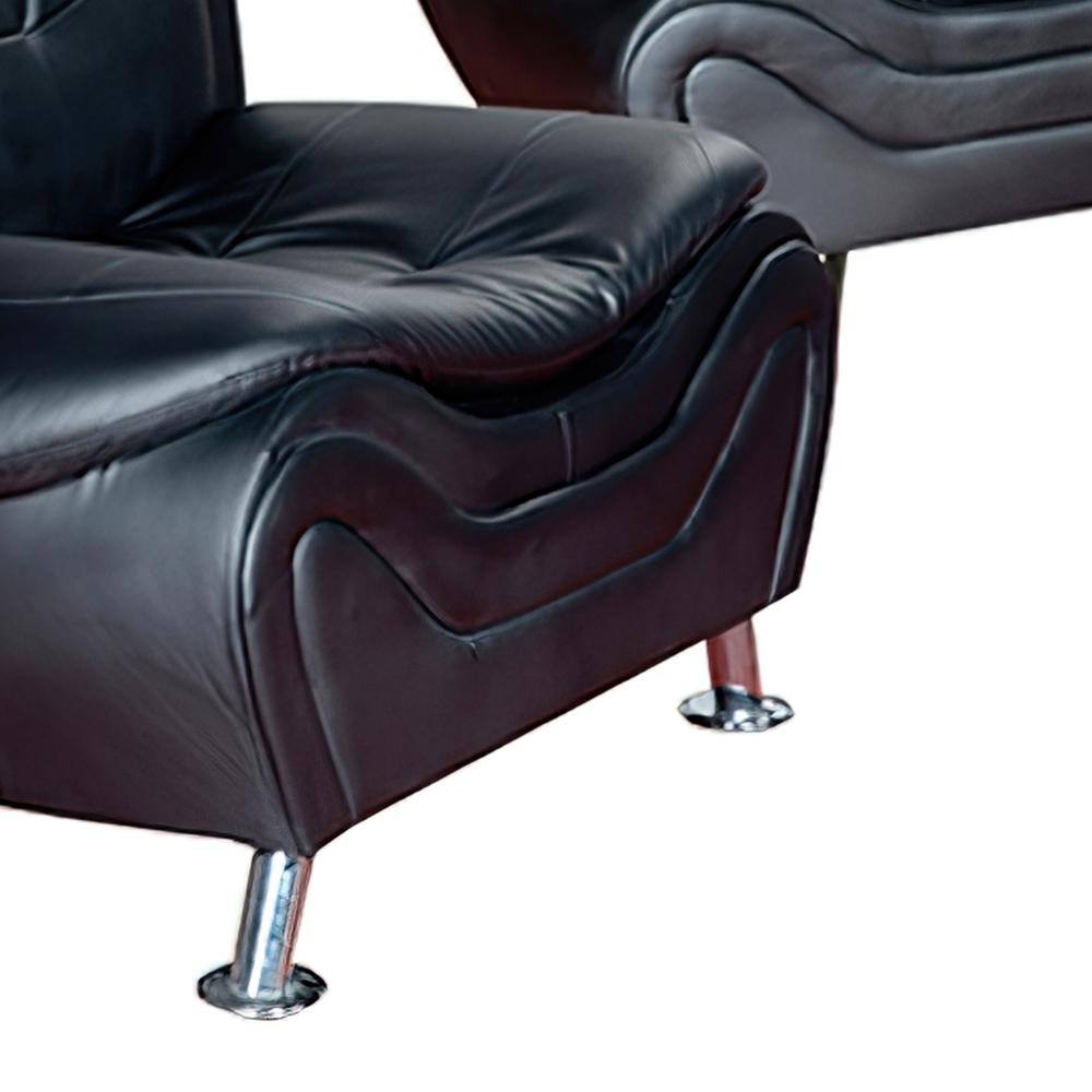 Star Home Living 3-Piece Black Leather Sofa Set