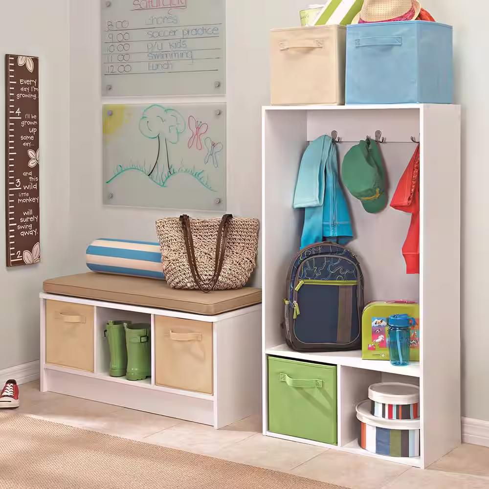 ClosetMaid KidSpace 24 in. x 50 in. H White 2-Cube 3-Hook Storage Organizer
