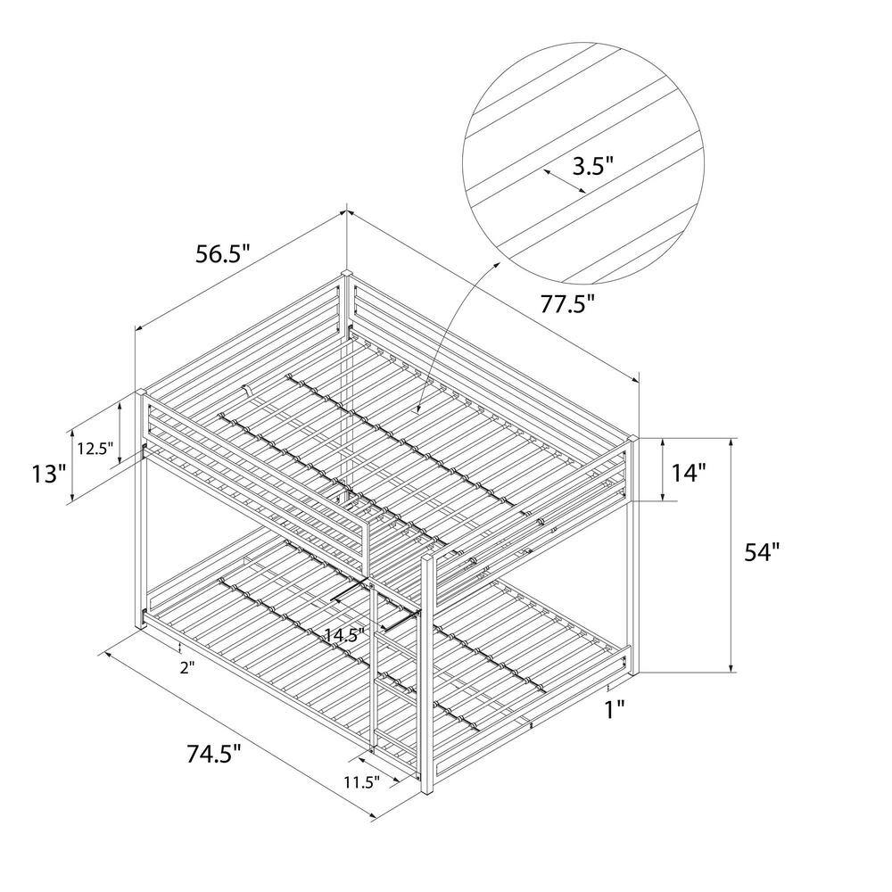 DHP Mabel Black Metal Full Over Full Bunk Bed