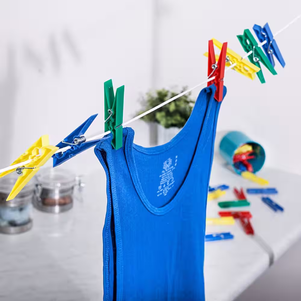 Honey-Can-Do Plastic Multi-Colored Clothespins (100-Pack)