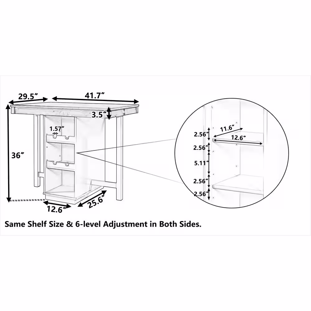 None Farmhouse 42 in. Rectangle White and Brown Wood Top Counter Height Dining Table with Rubber Wood Leg (Seats 4)