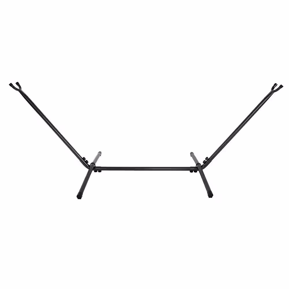 None 9 ft. Metal Heavy-Duty Hammock Stand Only in Black