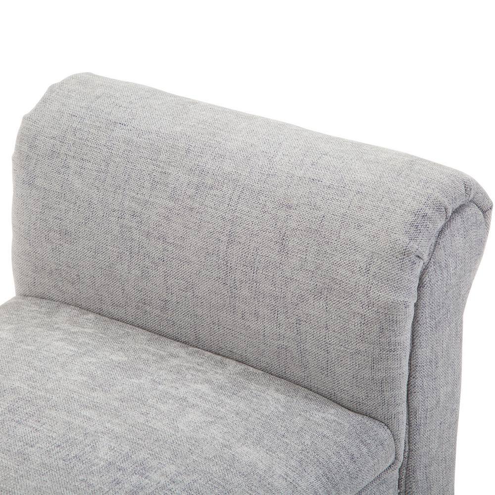HOMCOM Light Grey Polyester Armrest Ottoman Bench 23 in. x 52 in. x 18 in.