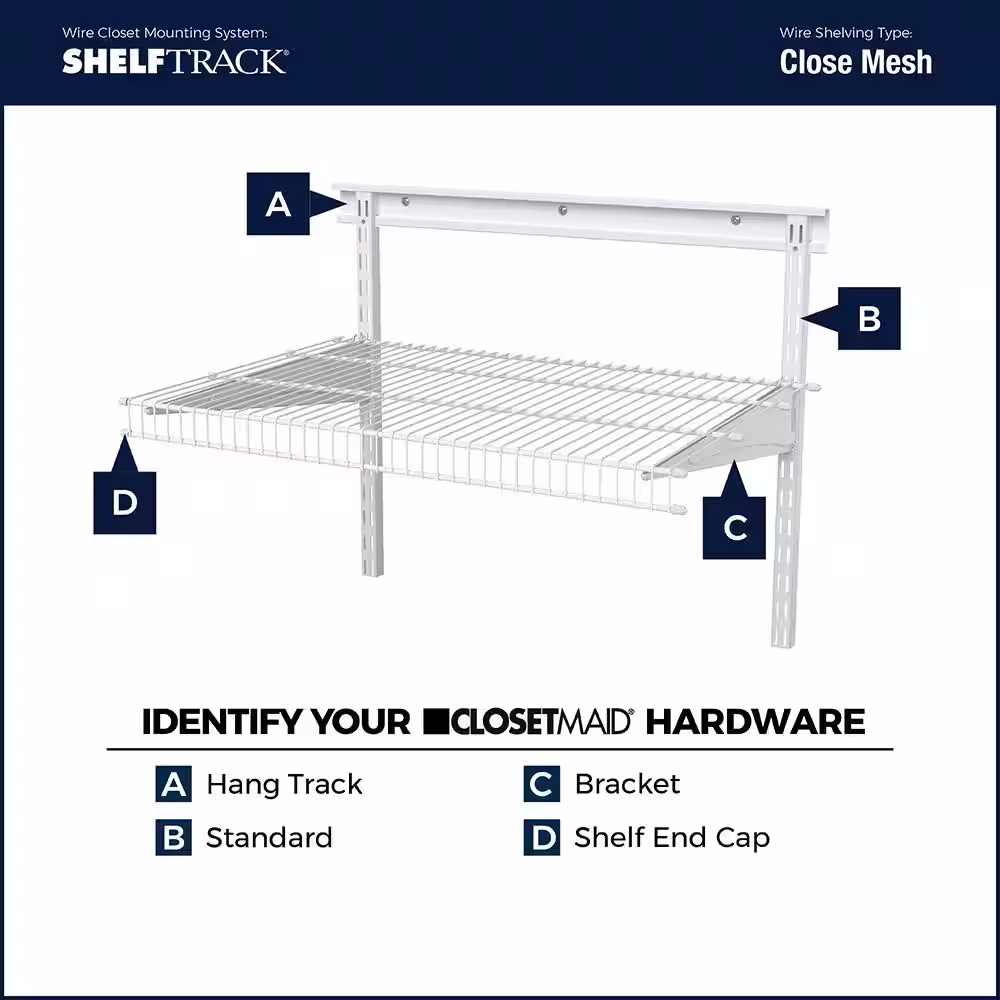 ClosetMaid 4 in. H x 21 in. W White Steel Drawer Hardware Kit