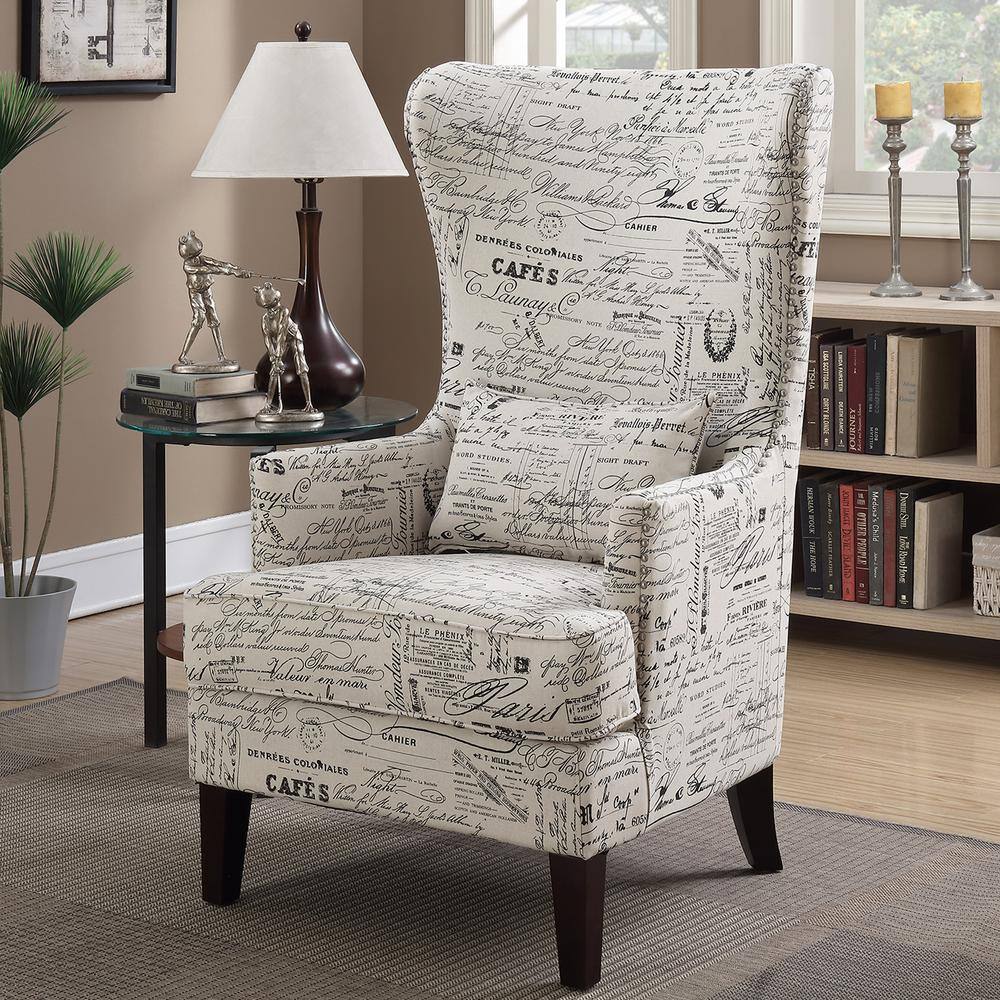 None Kegan French Script Accent Chair