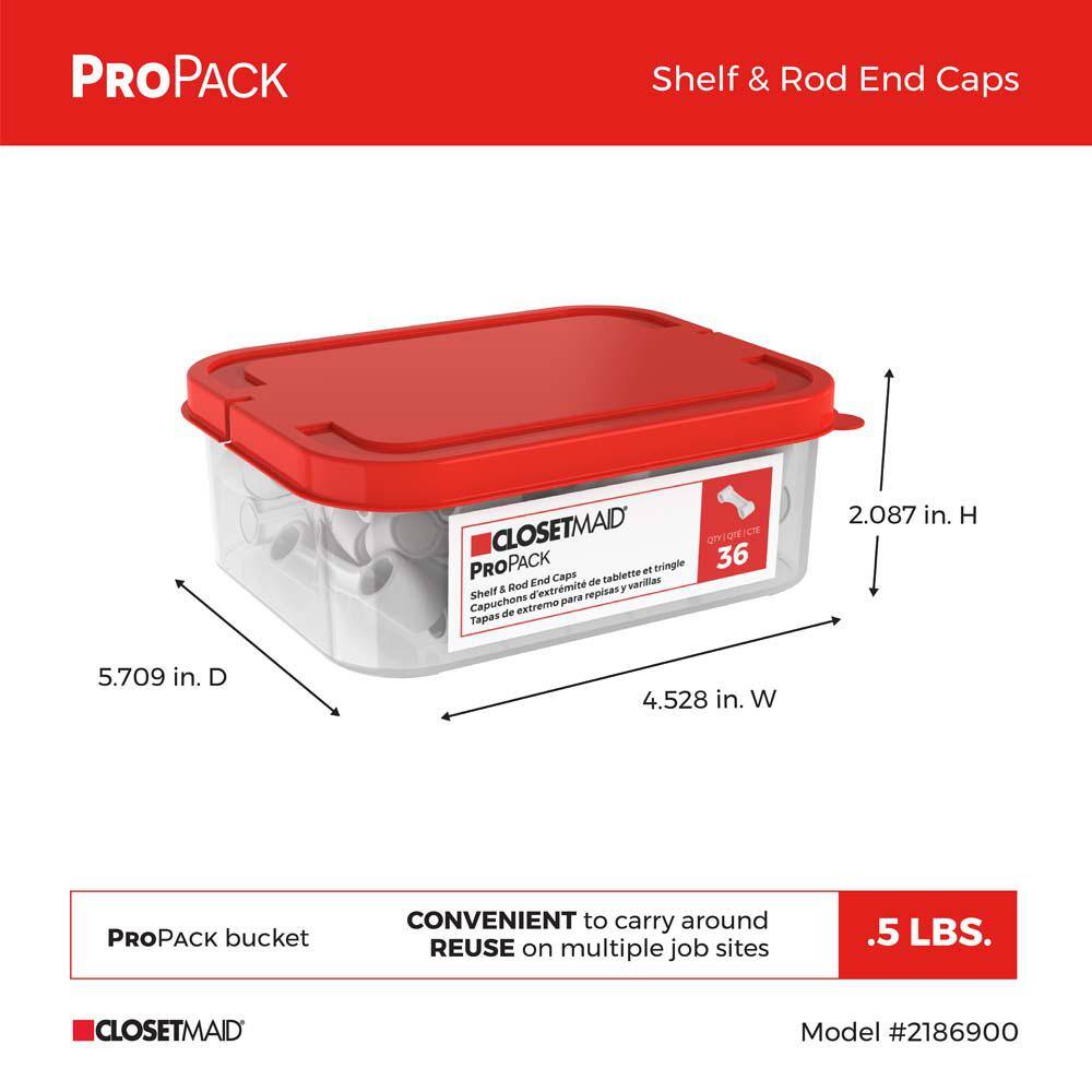 ClosetMaid ProPack Shelf and Rod Wire Shelving End Caps (36-Piece)
