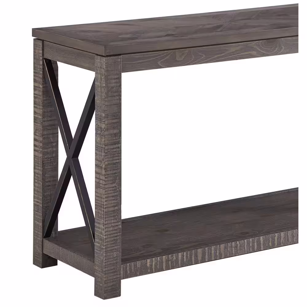 Steve Silver Dexter 48 in. Gray Standard Rectangle Wood Console Table with Storage