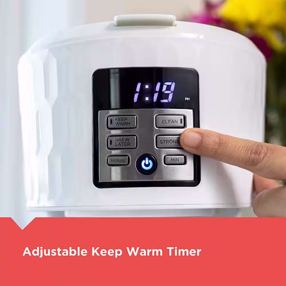 BLACK+DECKER Honeycomb 12-Cup White Coffee Maker