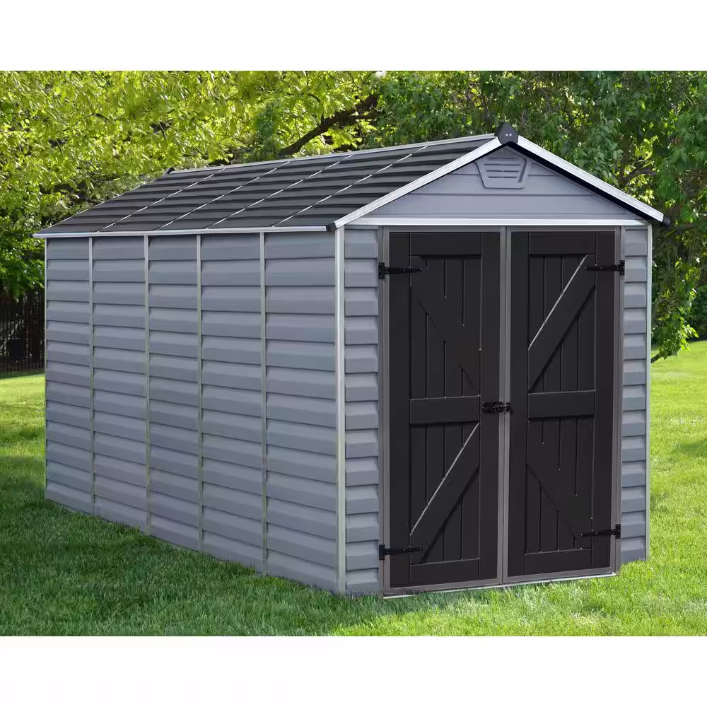 CANOPIA by PALRAM SkyLight 6 ft. W x 12 ft. D Dark Gray Deco Plastic Garden Outdoor Storage Shed 75.6 sq. ft.