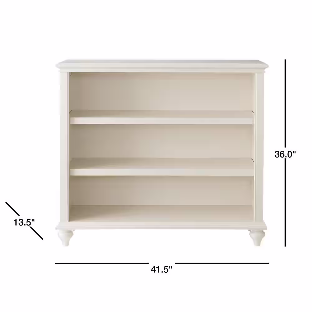 Home Decorators Collection Hamilton Off White 3-Shelf Adjustable Accent Bookcase (36 in. H)
