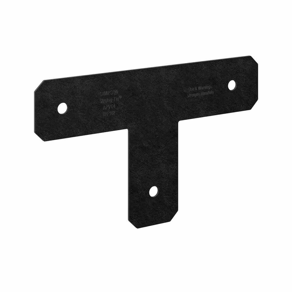 Simpson Strong-Tie Outdoor Accents Avant Collection ZMAX, Black Powder-Coated T Strap for 4x4 Lumber