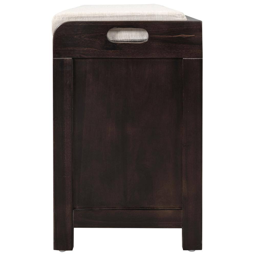 Asucoora Liberty Espresso Brown Storage Bench with Basket (32 in. W x 12 in. D x 20 in. H)