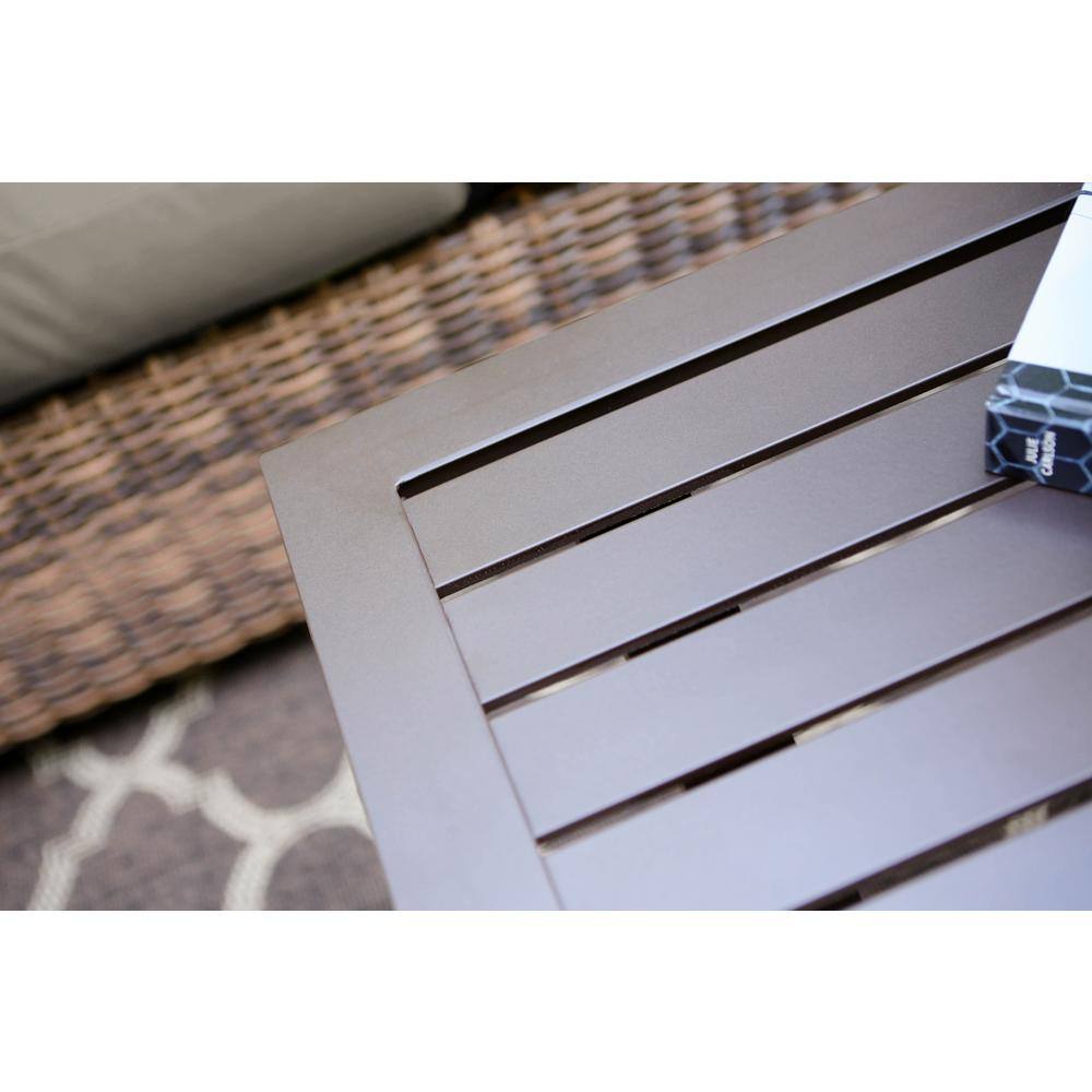 Leisure Made Dalton 5-Piece Wicker Sectional Seating Set with Gray Polyester Cushions