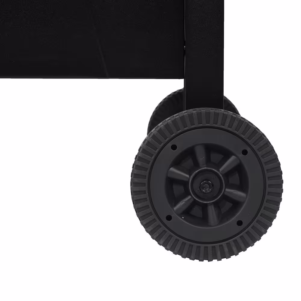 None 3 Burner Gas Grill in Black with Top Cover and Shelves Stainless Steel, 2 Number of Side Burners