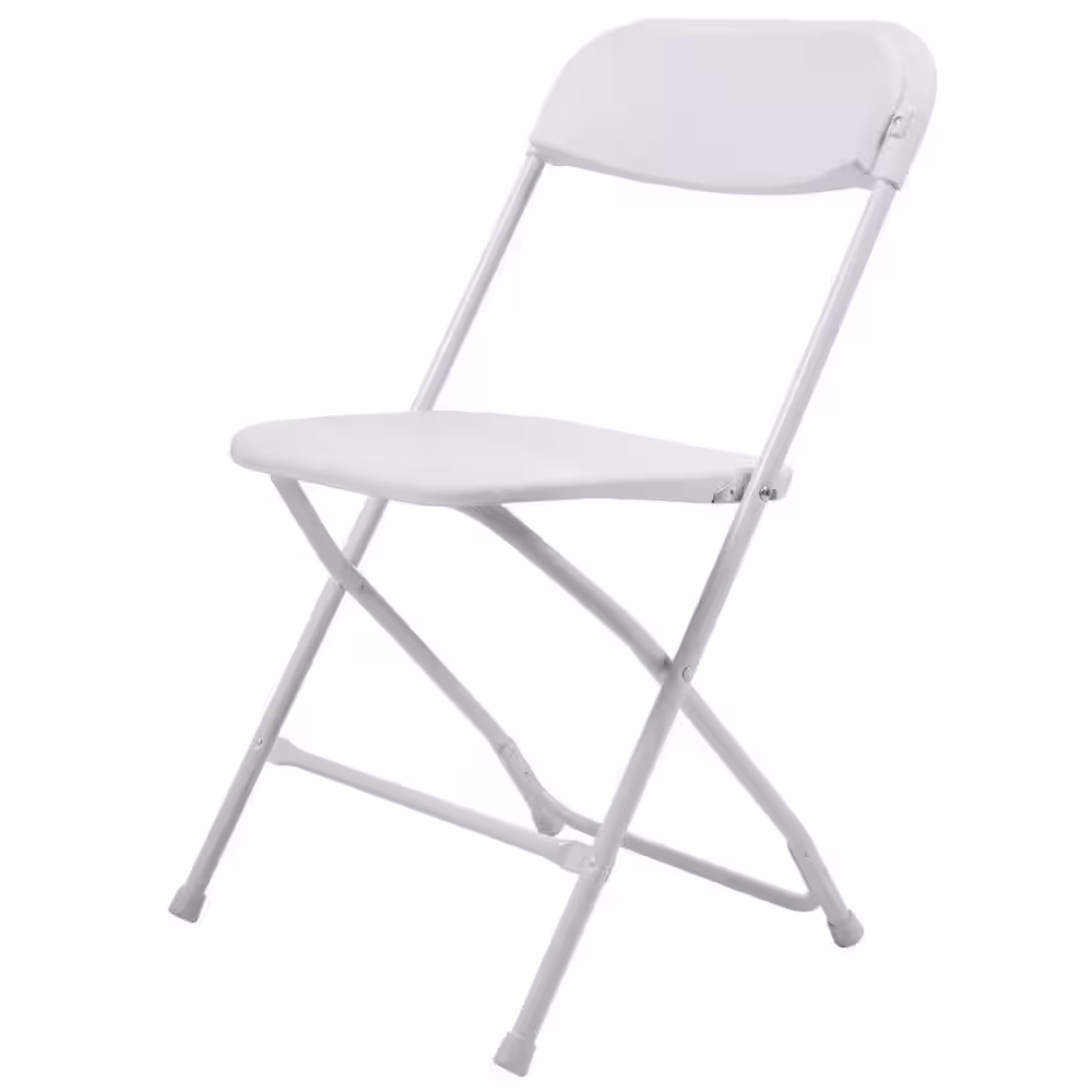 Tidoin White Plastic Folding Chairs(Set of 5)