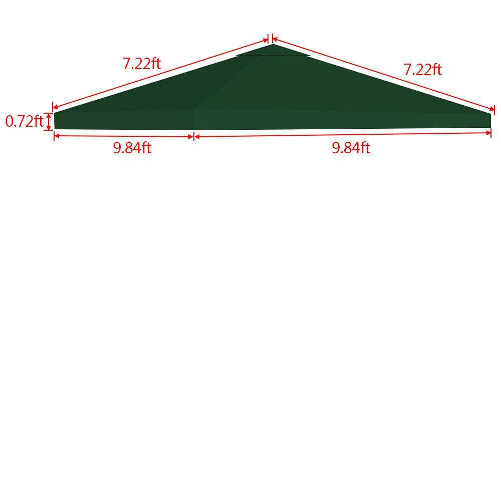 None 10 ft. x 10 ft. Gazebo Canopy Top Replacement Green Patio Pavilion Cover (1-Tier)