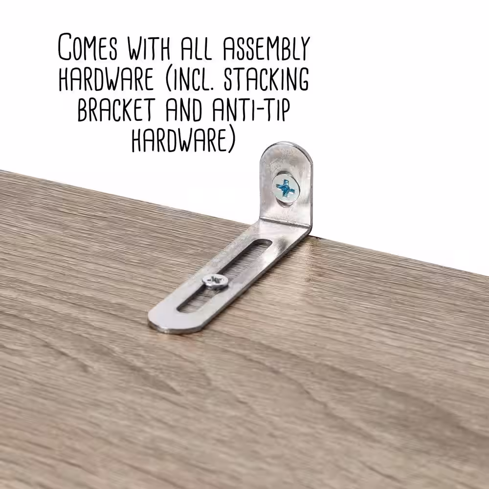 Honey-Can-Do 21.38 in. W Brown Freestanding Stackable 4-Drawer Wood Closet System Unit