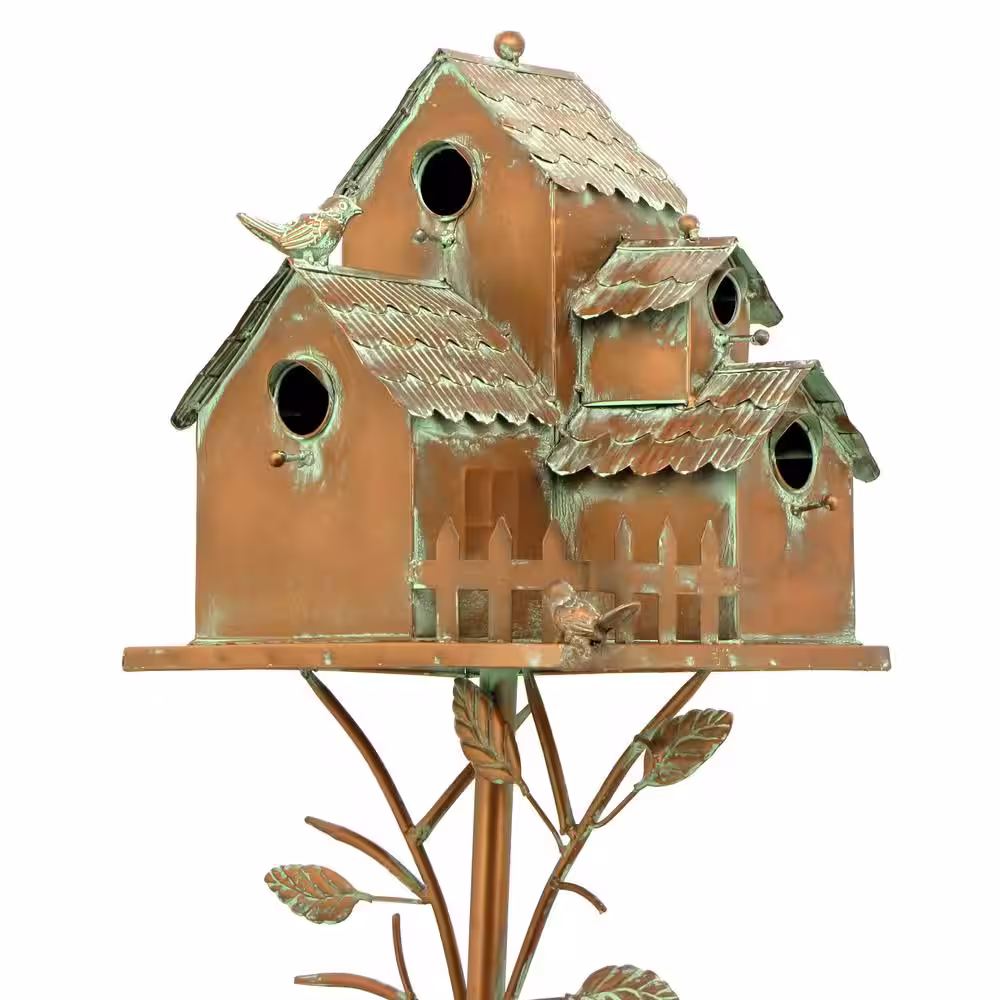 Zaer Ltd. International Doylestown Copper Multi-Bird Condominium Birdhouse Stake
