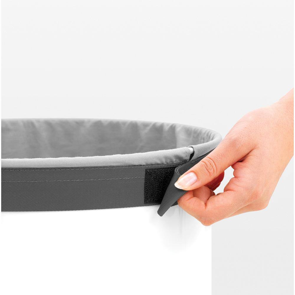Brabantia 9.2 Gal. (35L) White Laundry Hamper with Gray Plastic Lid