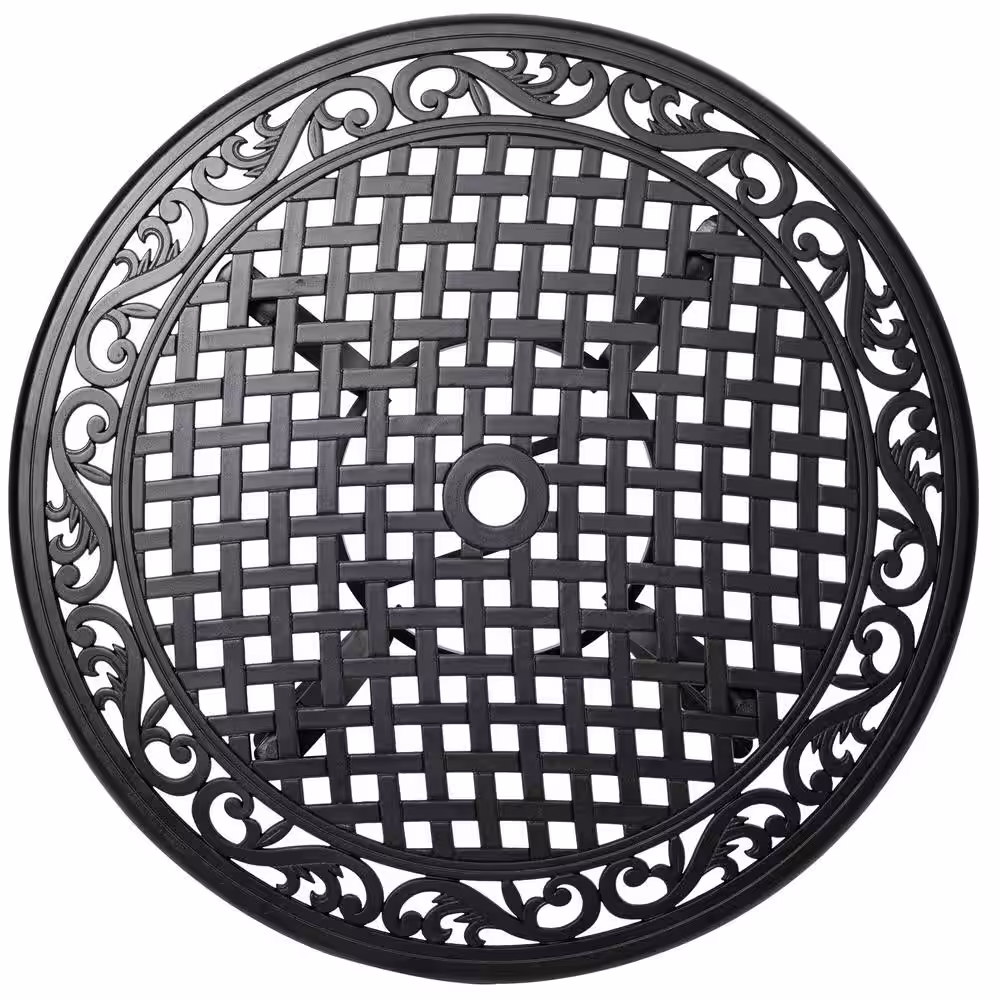 Nuu Garden Antique Bronze 3-Piece Cast Aluminum Patio Bistro Set with Umbrella hole