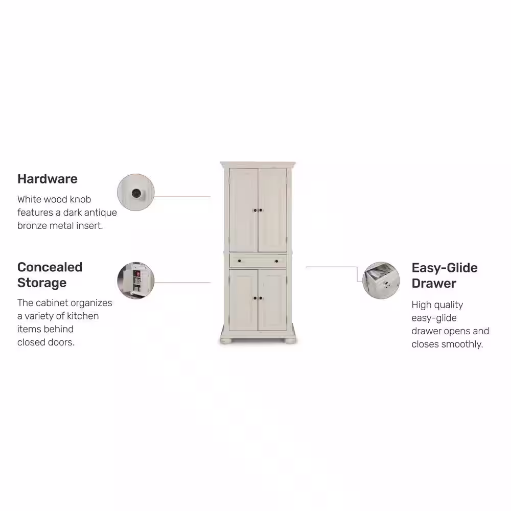 HOMESTYLES Dover Off White Kitchen Pantry