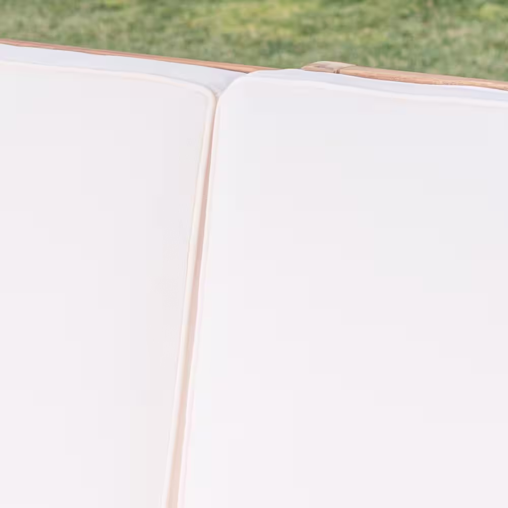 Noble House Perla Teak Brown 4-Piece Wood Patio Conversation Seating Set with Cream Cushions