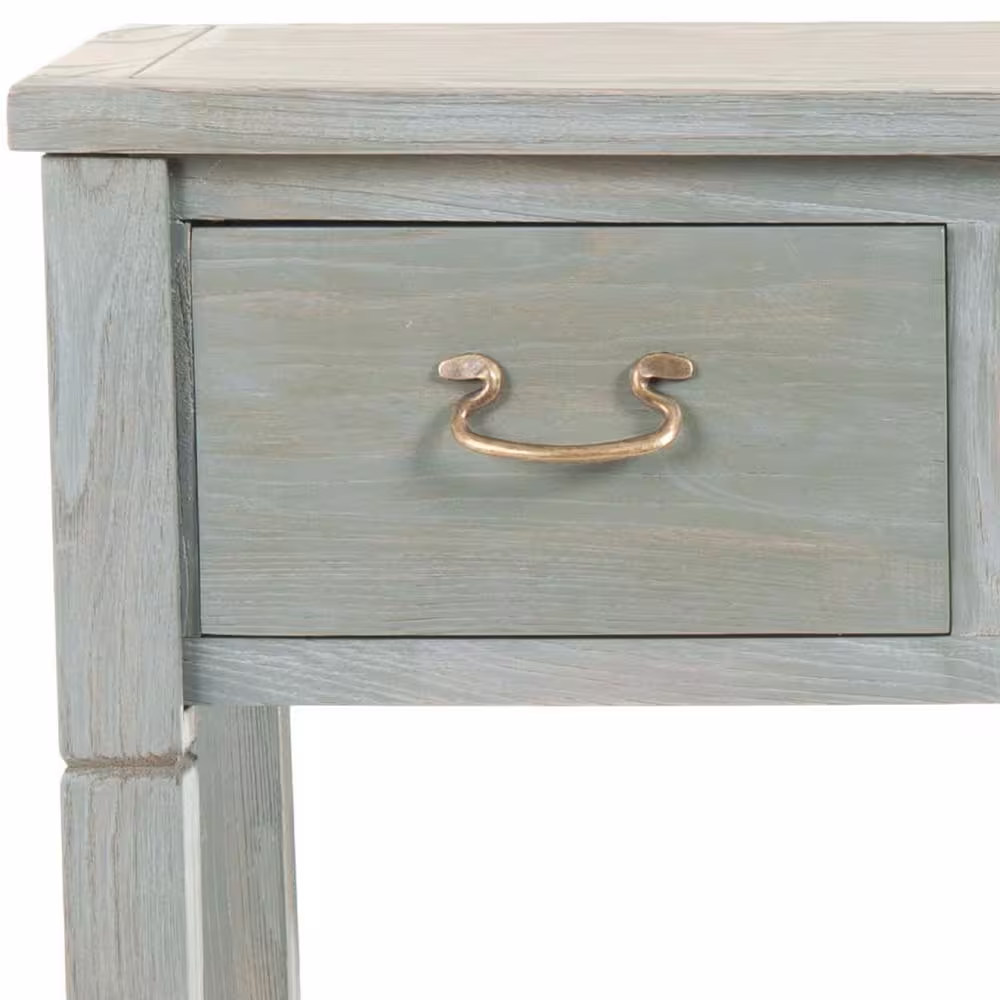 SAFAVIEH Cindy 40 in. 3-Drawer Gray Wood Console Table