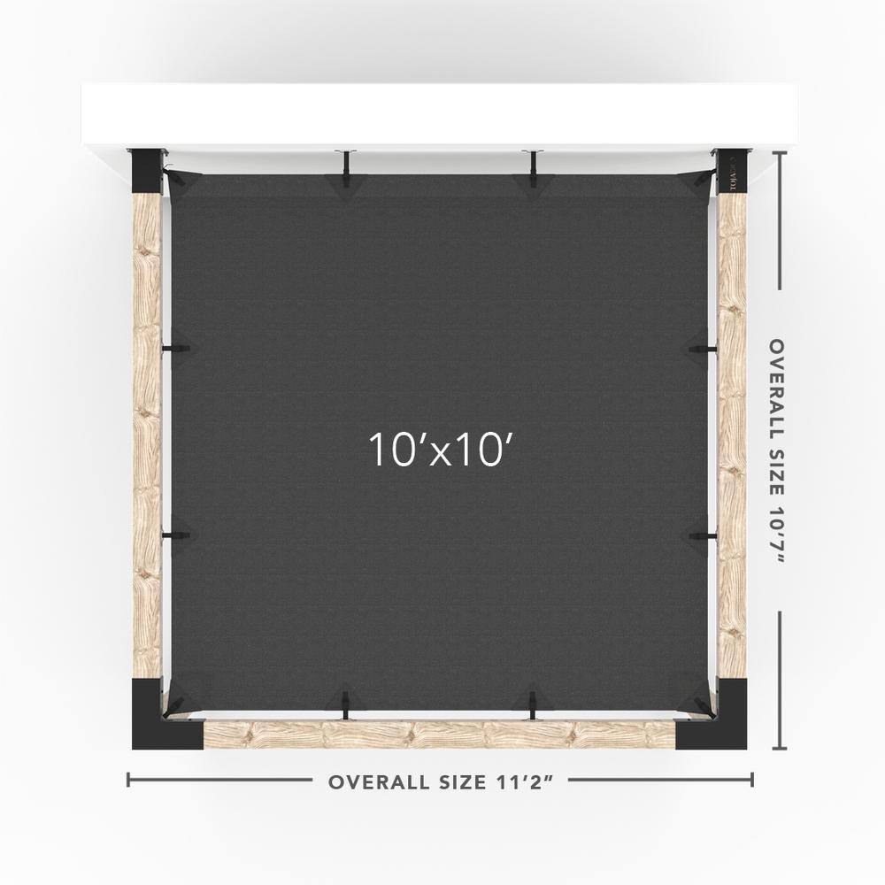 TOJA GRID 10 ft. L x 10 ft. W Wall Mount Pergola Kit with Crimson Shade Sail, for 6x6 Wood