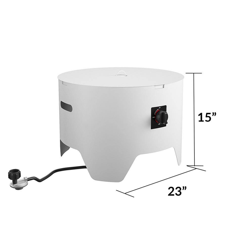 Cosco CosmoLiving by Cosmopolitan Astra 23 in. x 15 in. Round White Steel Propane Fire Pit