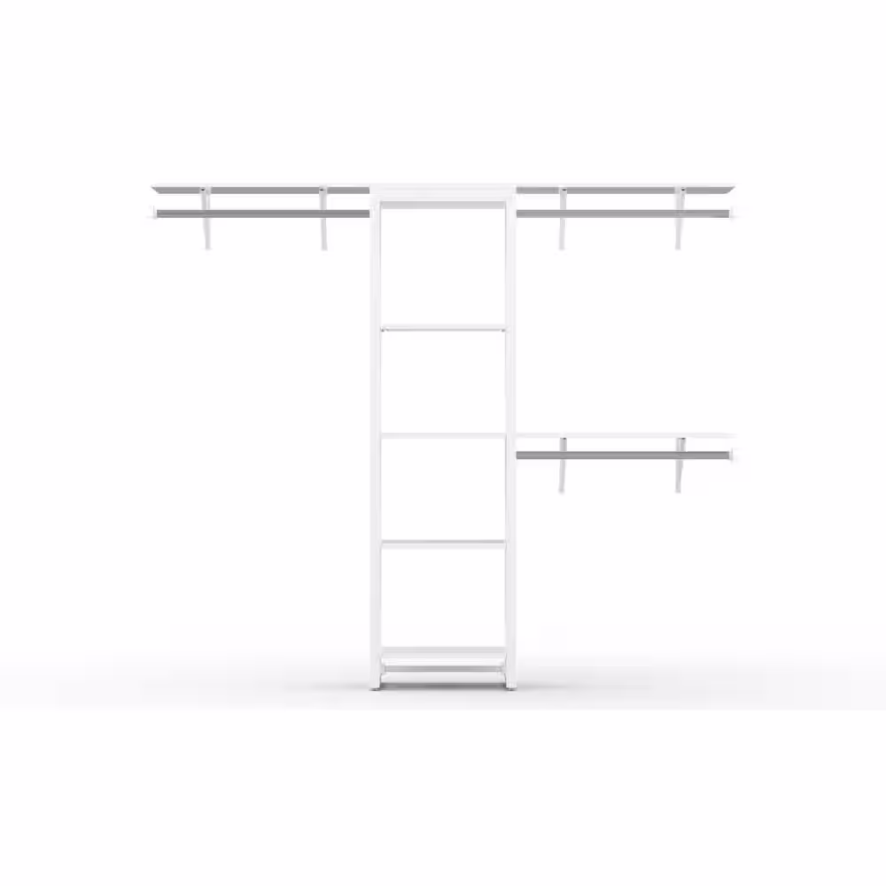 CLOSETS By LIBERTY 48 in. W - 92 in. W White Closet Drawer Tower with Rod Extensions Wood Closet System