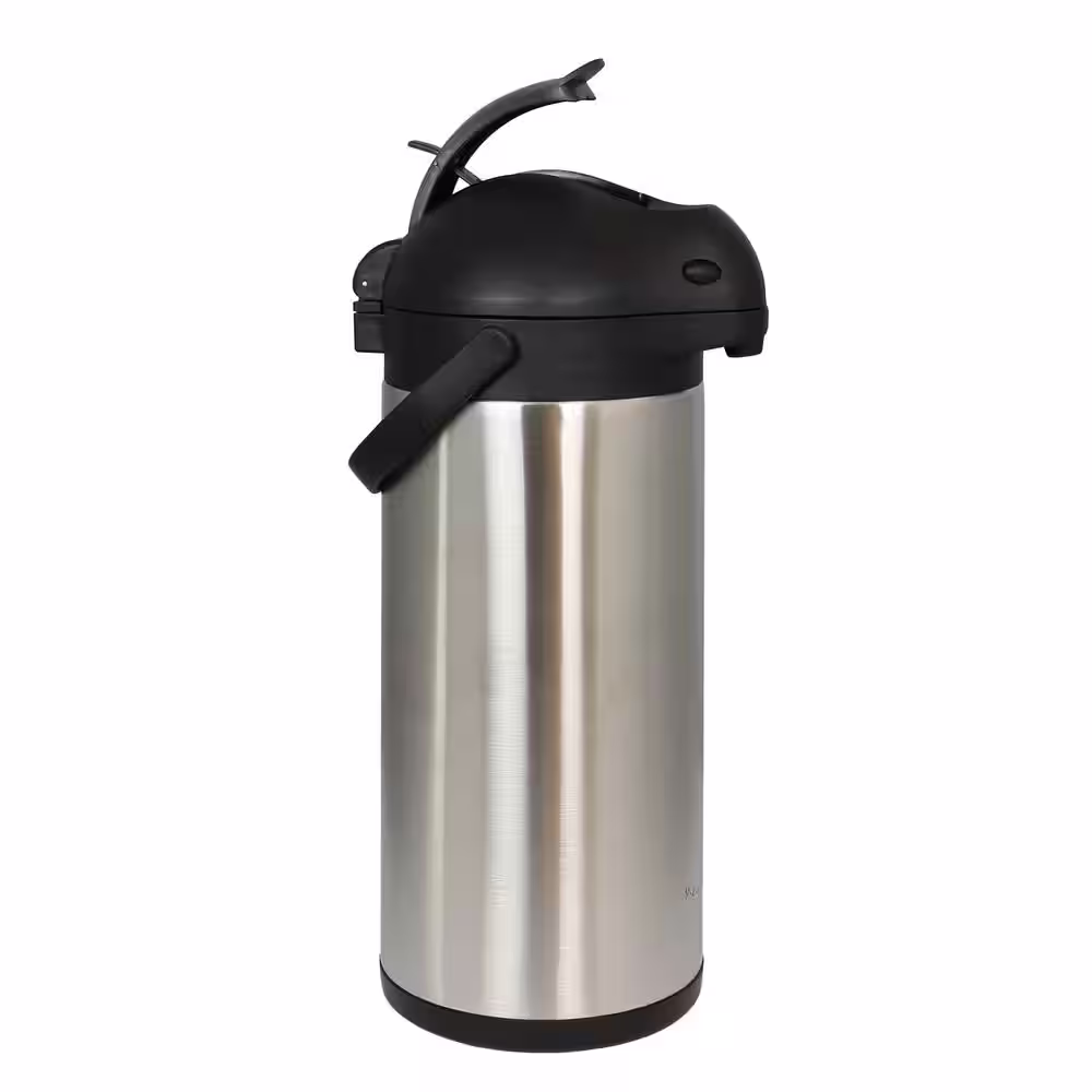 MegaChef 21 Cup Silver Stainless Steel Vacuum Body Pump Cap Air Pot