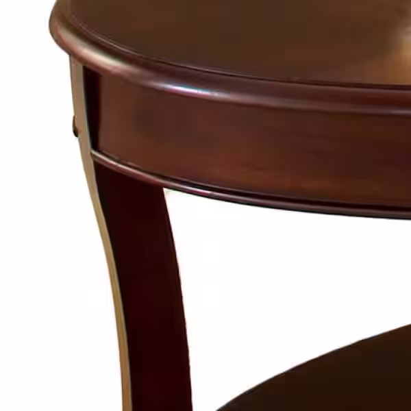 Steve Silver Troy 48 in. Medium Cherry Large Oval Wood Coffee Table with Shelf