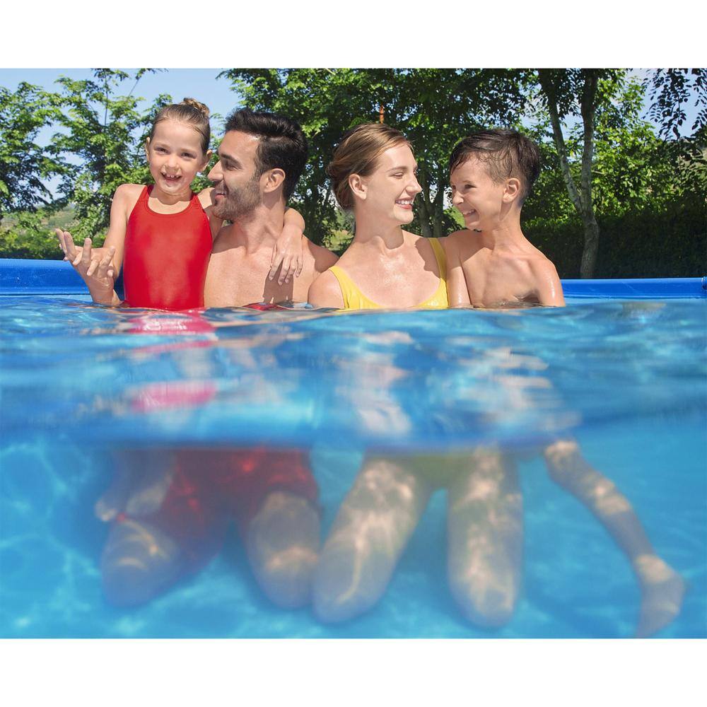 Bestway Pro 13 ft. x 7 ft. Rectangular 32 in. Deep Metal Frame Above Ground Swimming Pool
