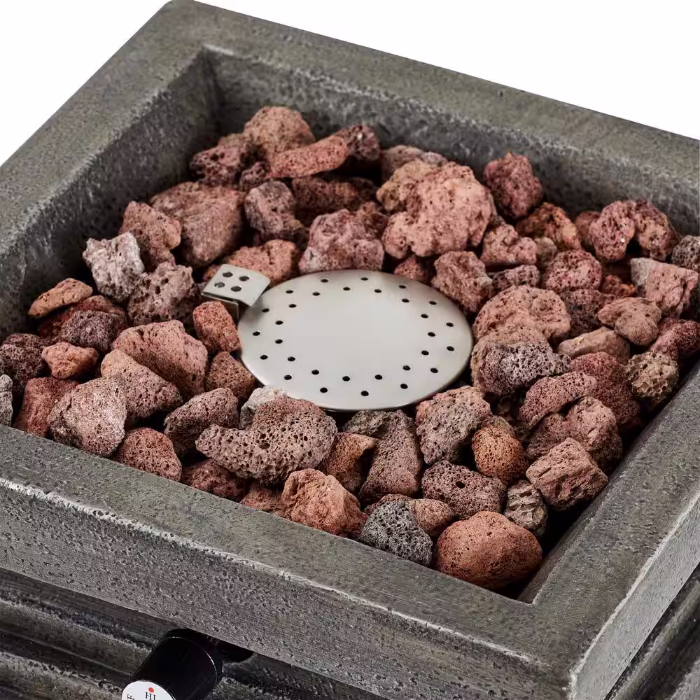 Hampton Bay 29 in. W x 11.8 in. H Square Stacked Stone Fire Column