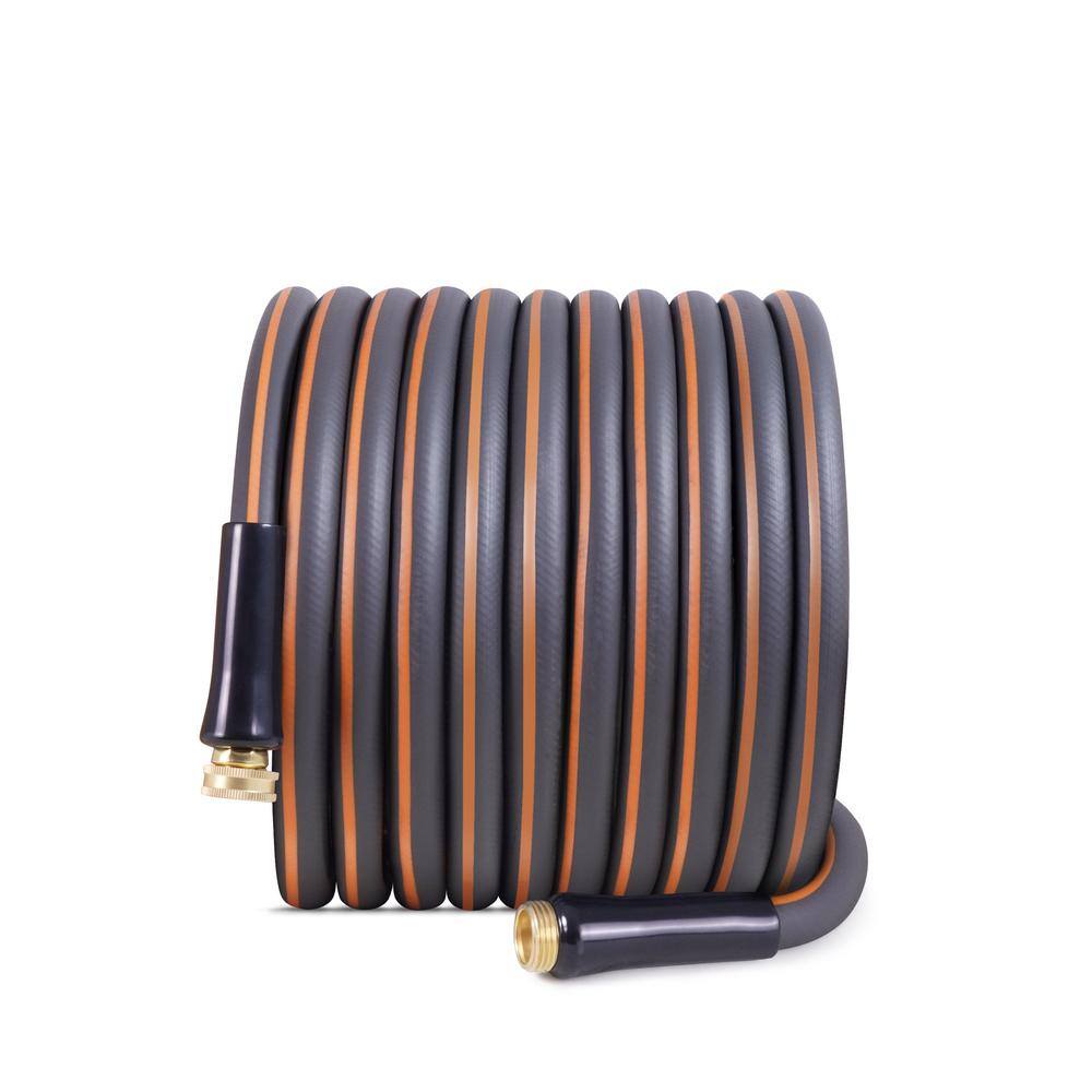 None 5/8 in. Dia. x 100 ft. Garden Hose with 3/4 in. NH Solid Brass Fittings, Leak-Proof Construction