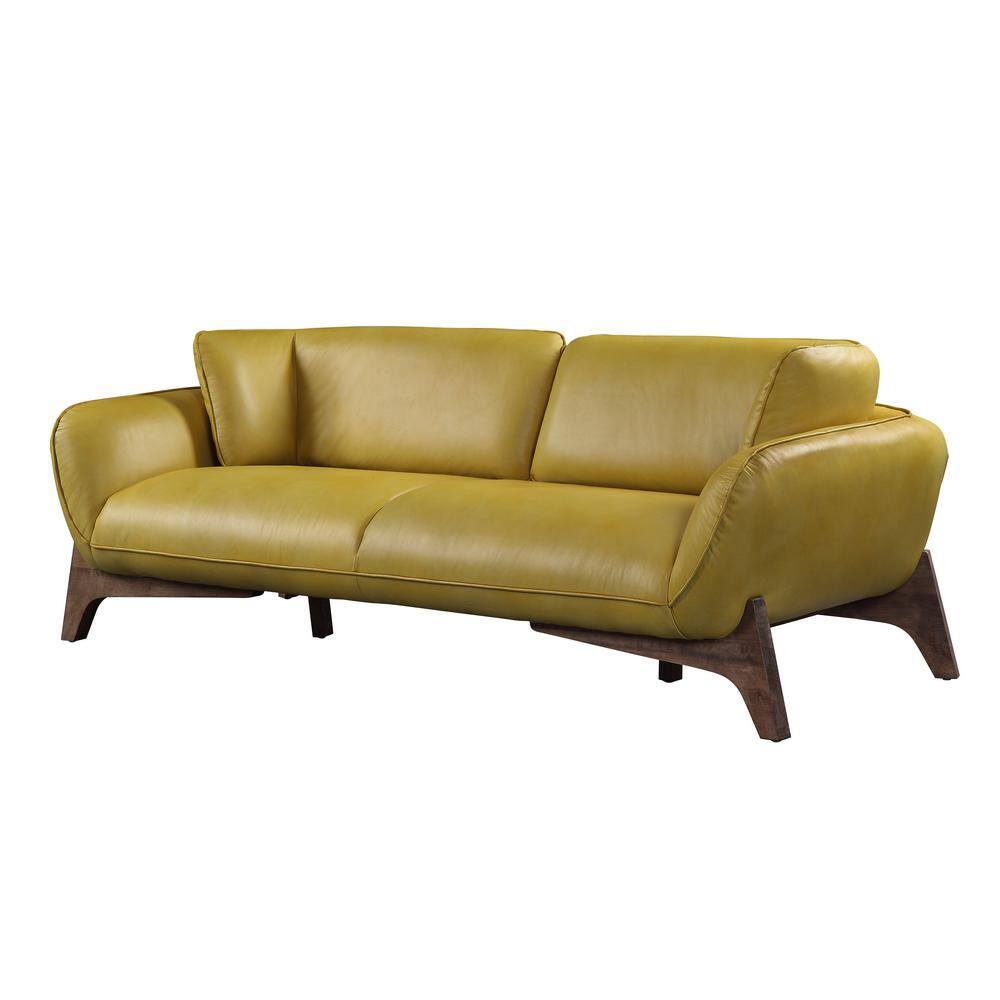 Acme Furniture Mustard Leather Pesach Sofa