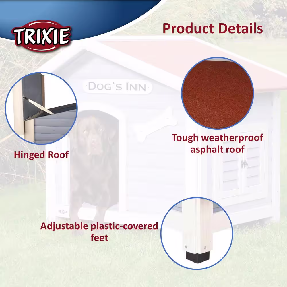 TRIXIE Dog's Inn Dog House in Blue/White