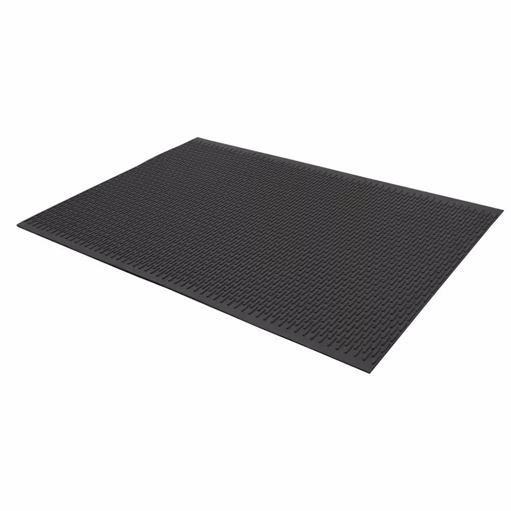 Rubber-Cal Safe-Grip Slip-Resistant Traction Mats Black 34 in. x 24 in. Natural Rubber Commercial Mat