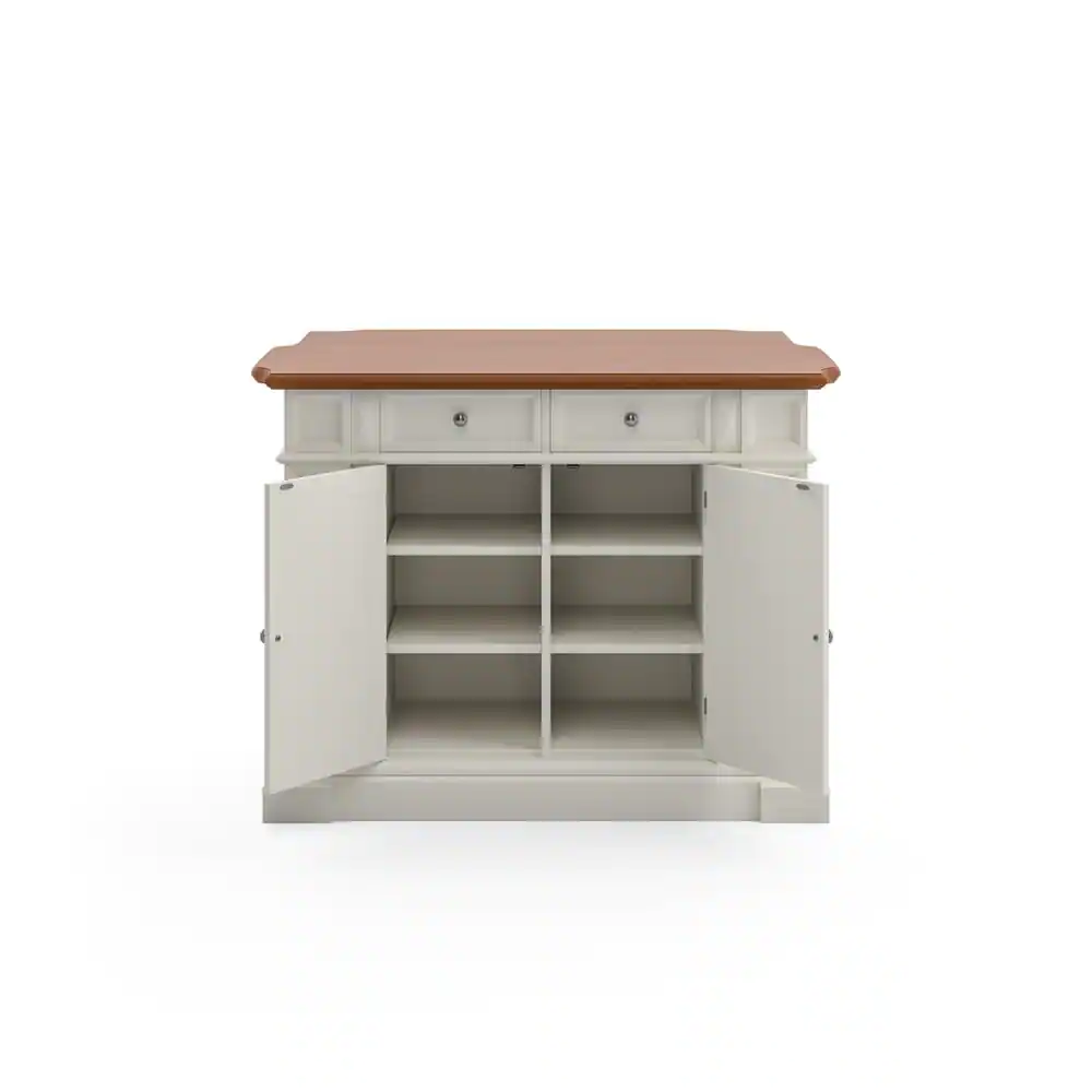 HOMESTYLES Americana White Kitchen Island With Drop Leaf