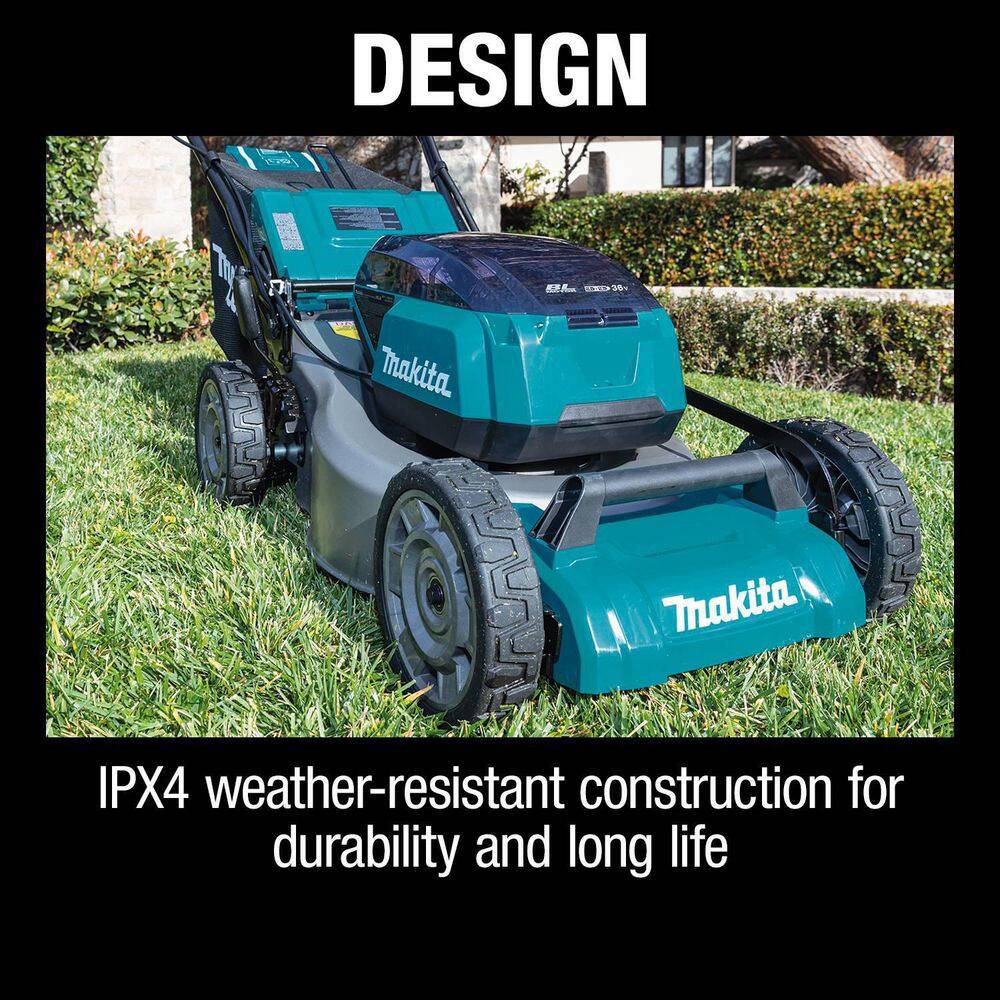 Makita 18 in. 18V X2 (36V) LXT Walk Behind Self Propelled Lawn Mower Kit w/4 Batteries(5.0 Ah) w/bonus 18V X2 (36V) LXT Blower