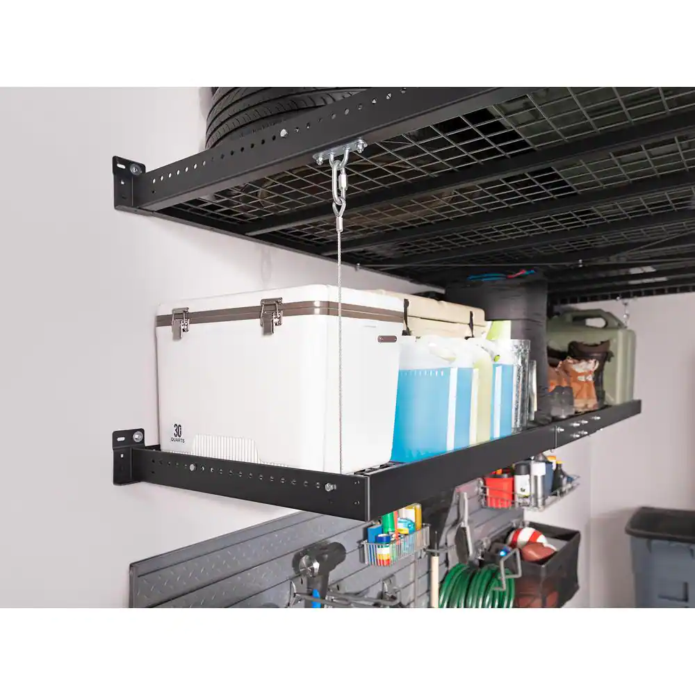 NewAge Products Pro Series 2 ft. x 8 ft. Garage Wall Shelving in Black