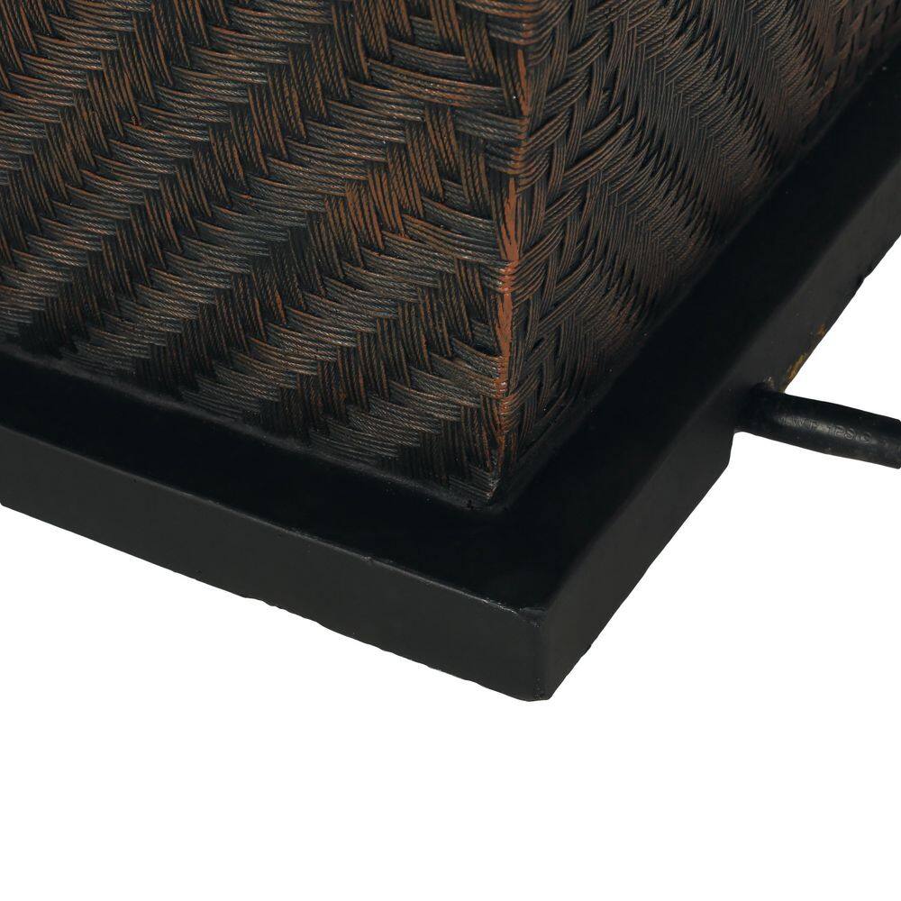 Noble House Abilene Brown Rectangular Stone Fire Pit (No Tank Holder)