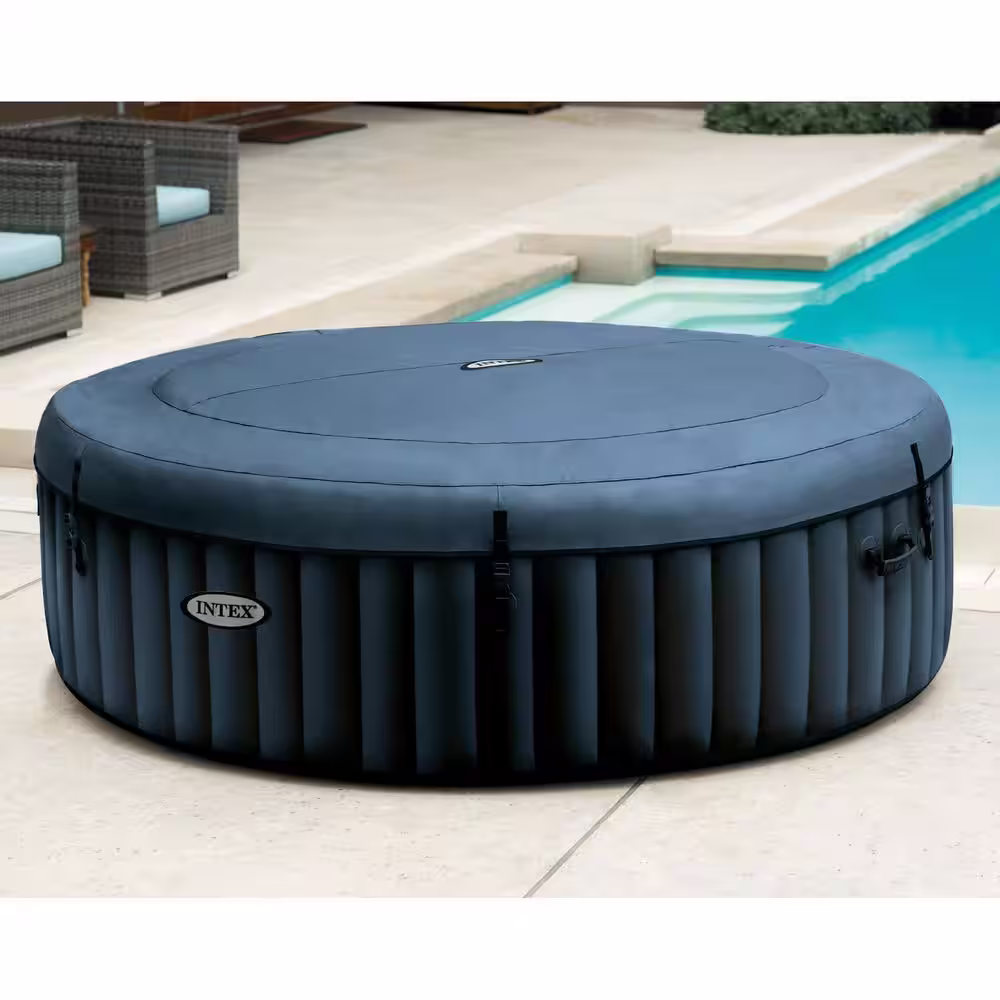 None PureSpa Plus 6-Person Inflatable Bubble Jet Hot Tub and Slip Resistant Seat (2 Pack)