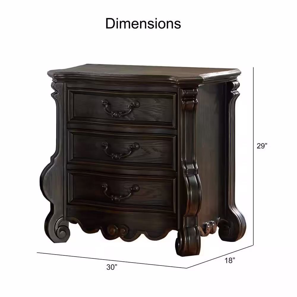 Steve Silver Rhapsody Brown 3-Drawer Nightstand