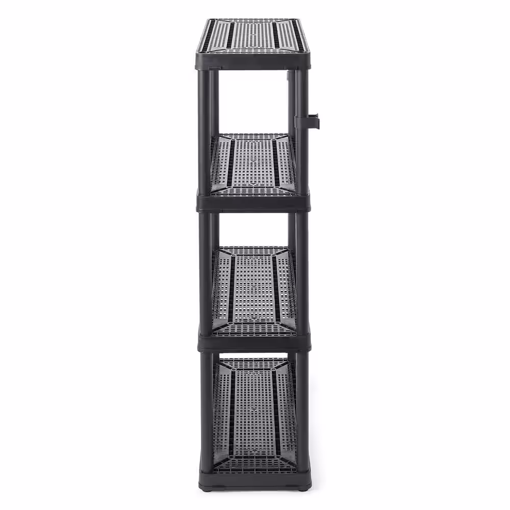 None Black 4-Tier Resin Garage Storage Shelving Unit (32 in. W x 54.5 in. H x 14 in. D)