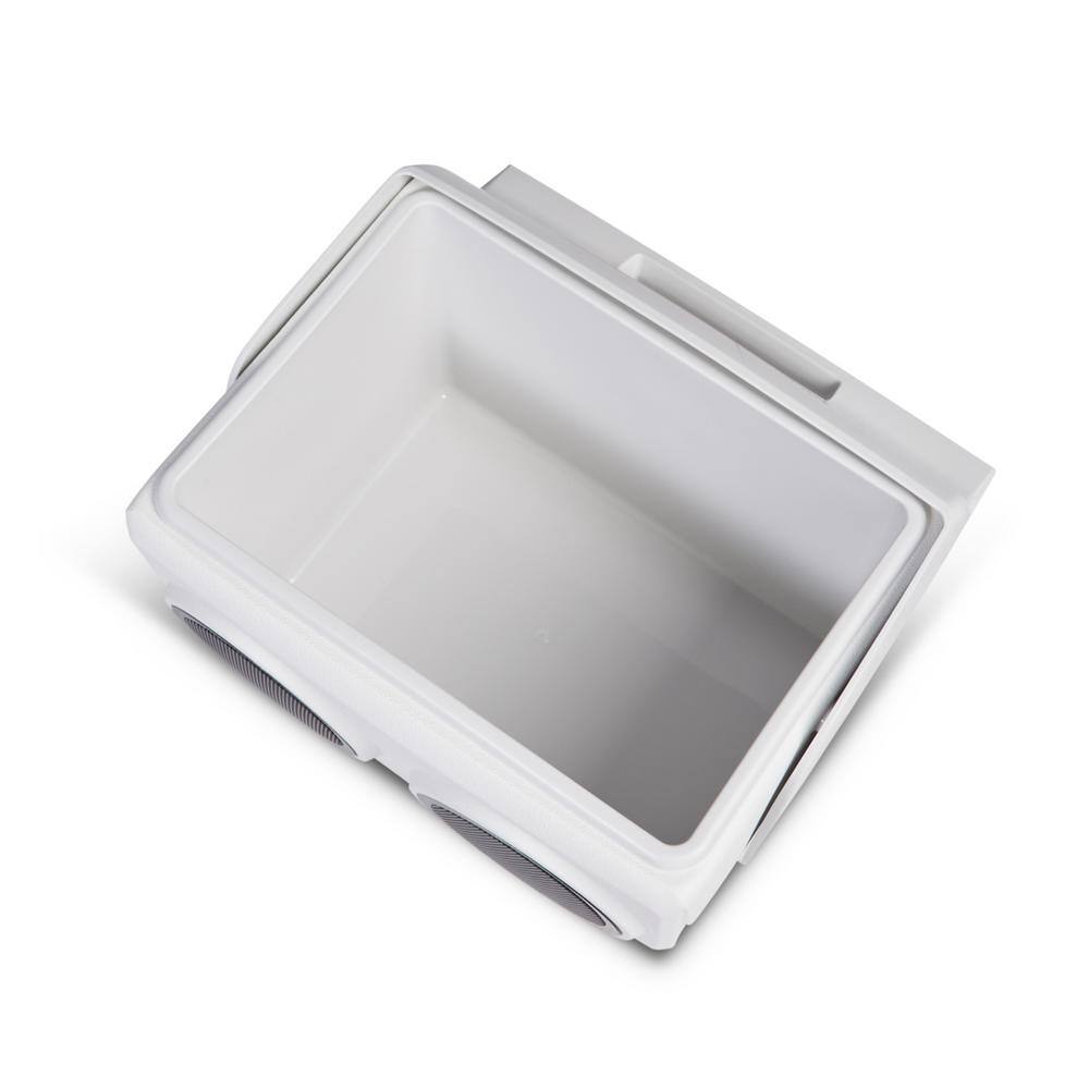 IGLOO Playmate Classic KoolTunes 14 qt. White with Aqua Teal Chest Cooler