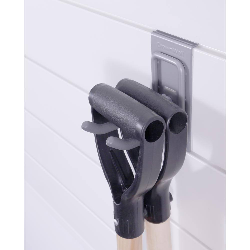 CROWNWALL Slatwall 55 lbs. 4 in. Locking Double Hook (3-Pack)