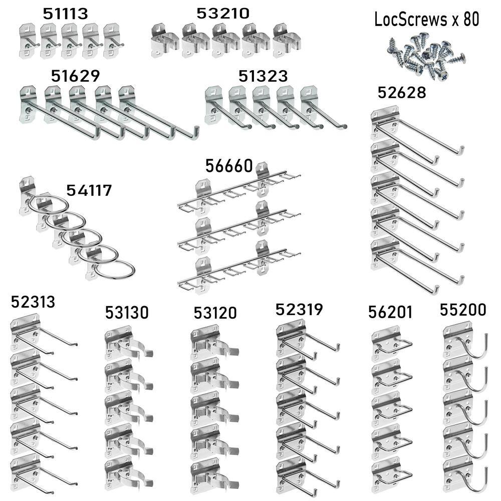 Triton Products Zinc Plated Steel Hook Assortment for LocBoard (63-Piece)